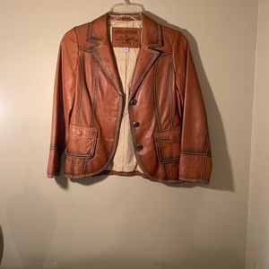 Leather true religion jacket